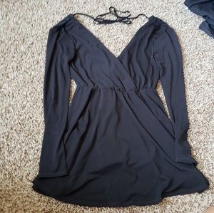 BCBG • black mini wrap dress